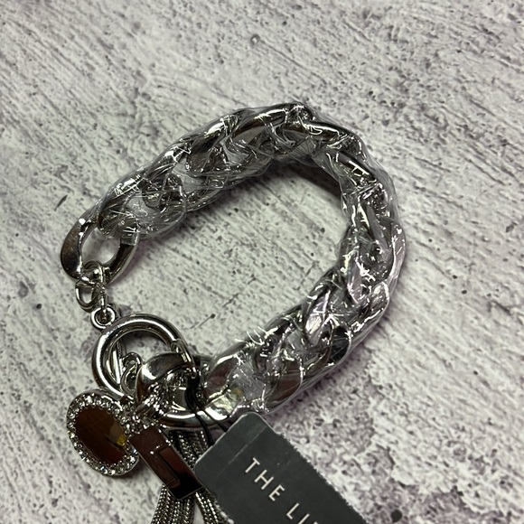 NWT The Limited Silver Tassel Charm Chain Bracelet - Picture 4 of 10